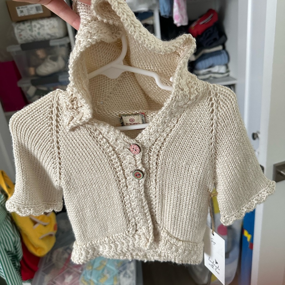 Mini Mora Handmade Cream Knit Sweater for baby